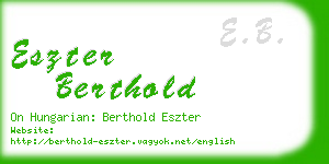 eszter berthold business card